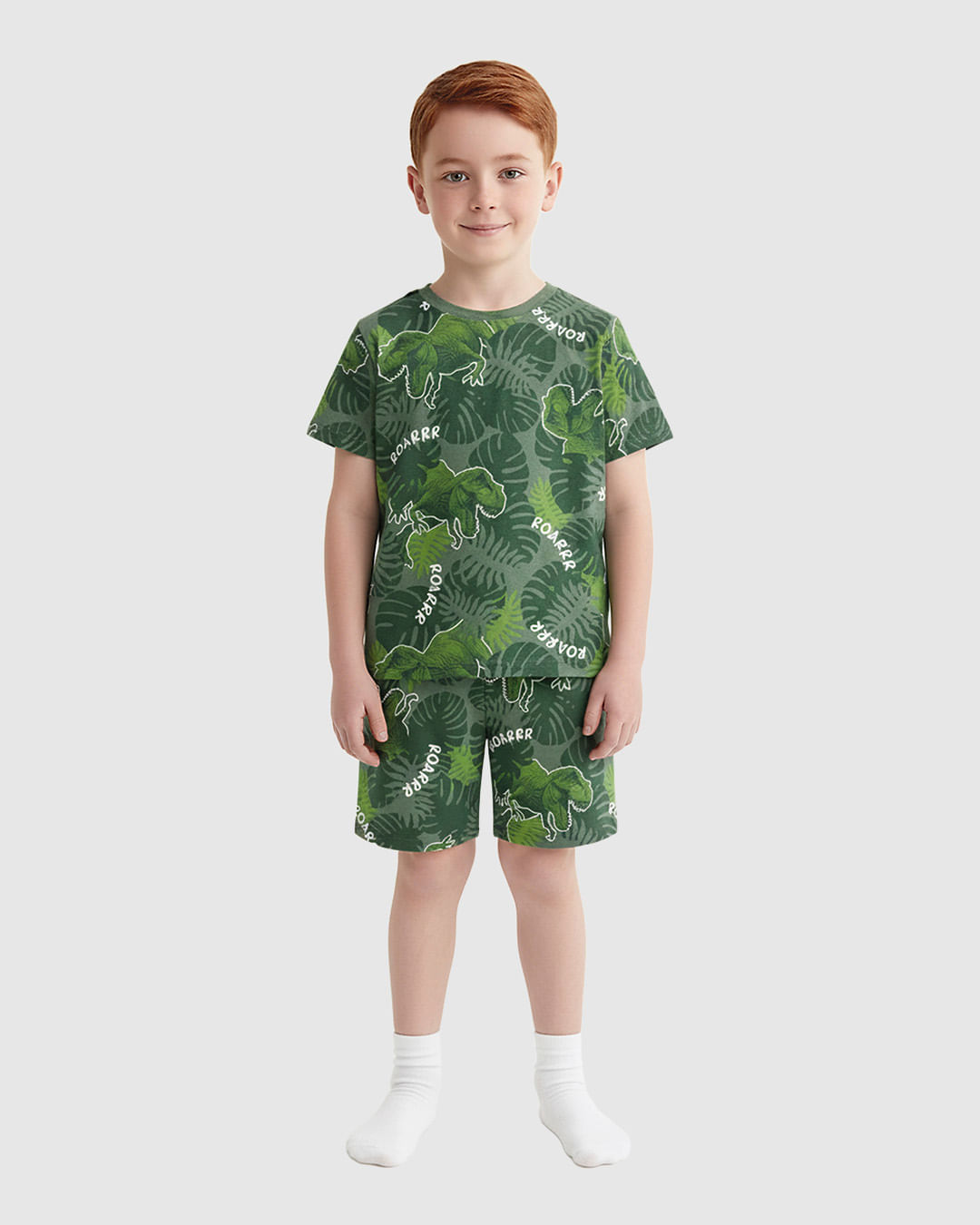 Pijama Curto Infantil Menino Estampa Corrida Em Algodão Malwee Kids