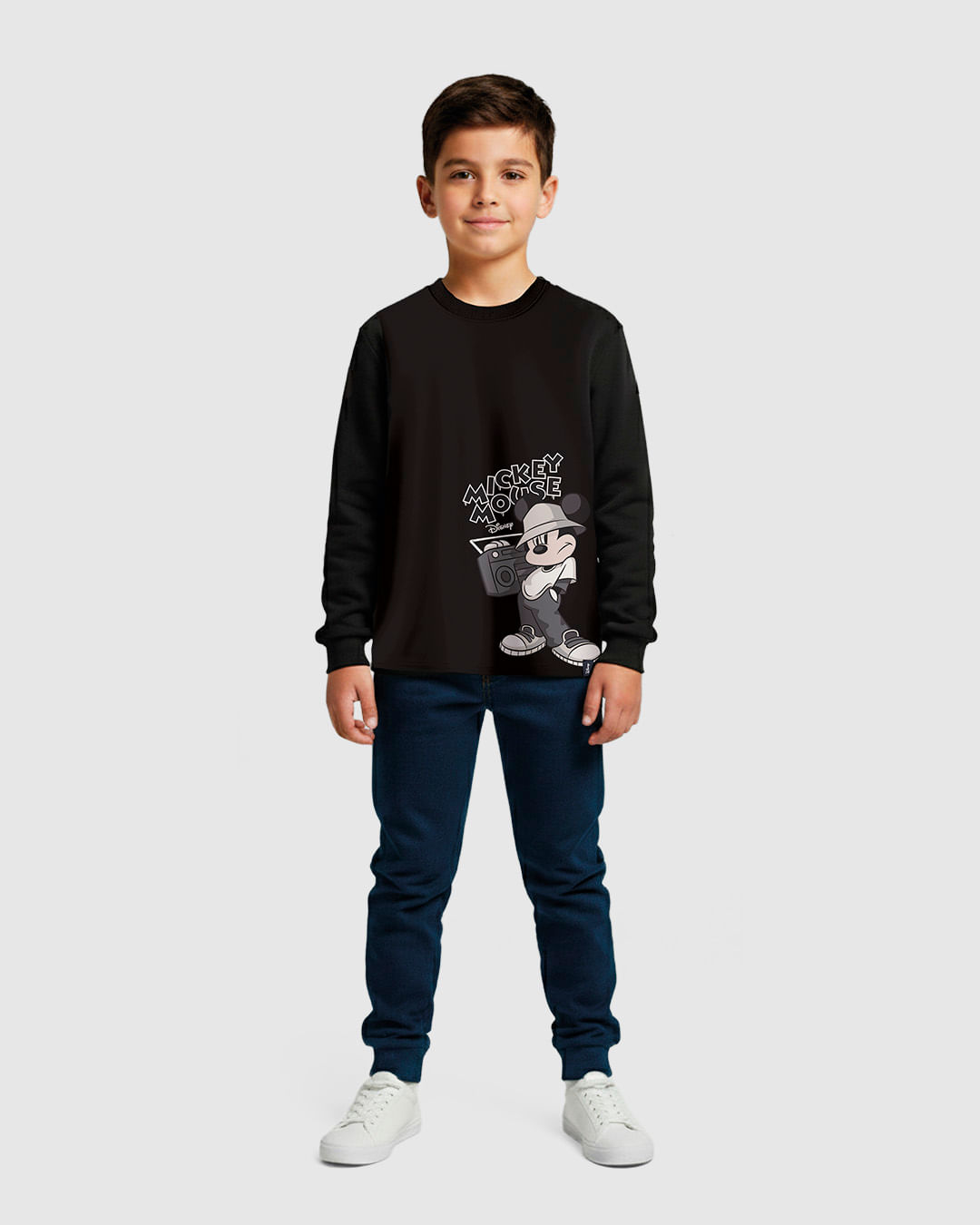 Camiseta Infantil Menino Manga Longa Mickey Mouse Em Algodão Malwee Kids