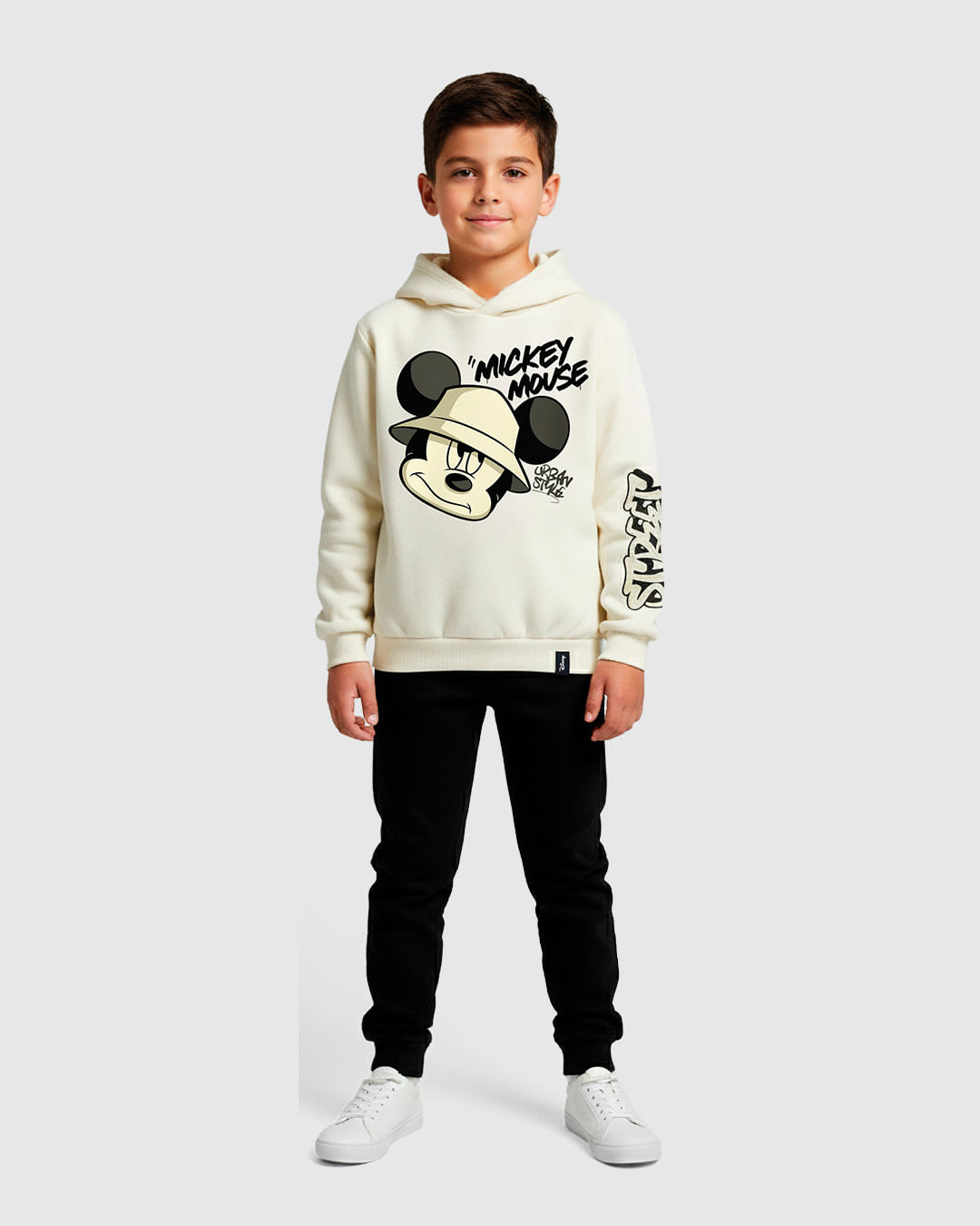 Blusão Infantil Menino Com Capuz Mickey Mouse Em Moletom Flanelado Malwee Kids
