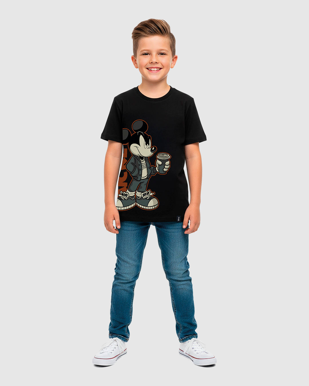 Camiseta Infantil Menino Estampa Puff Mickey Disney Em Algodão Malwee Kids