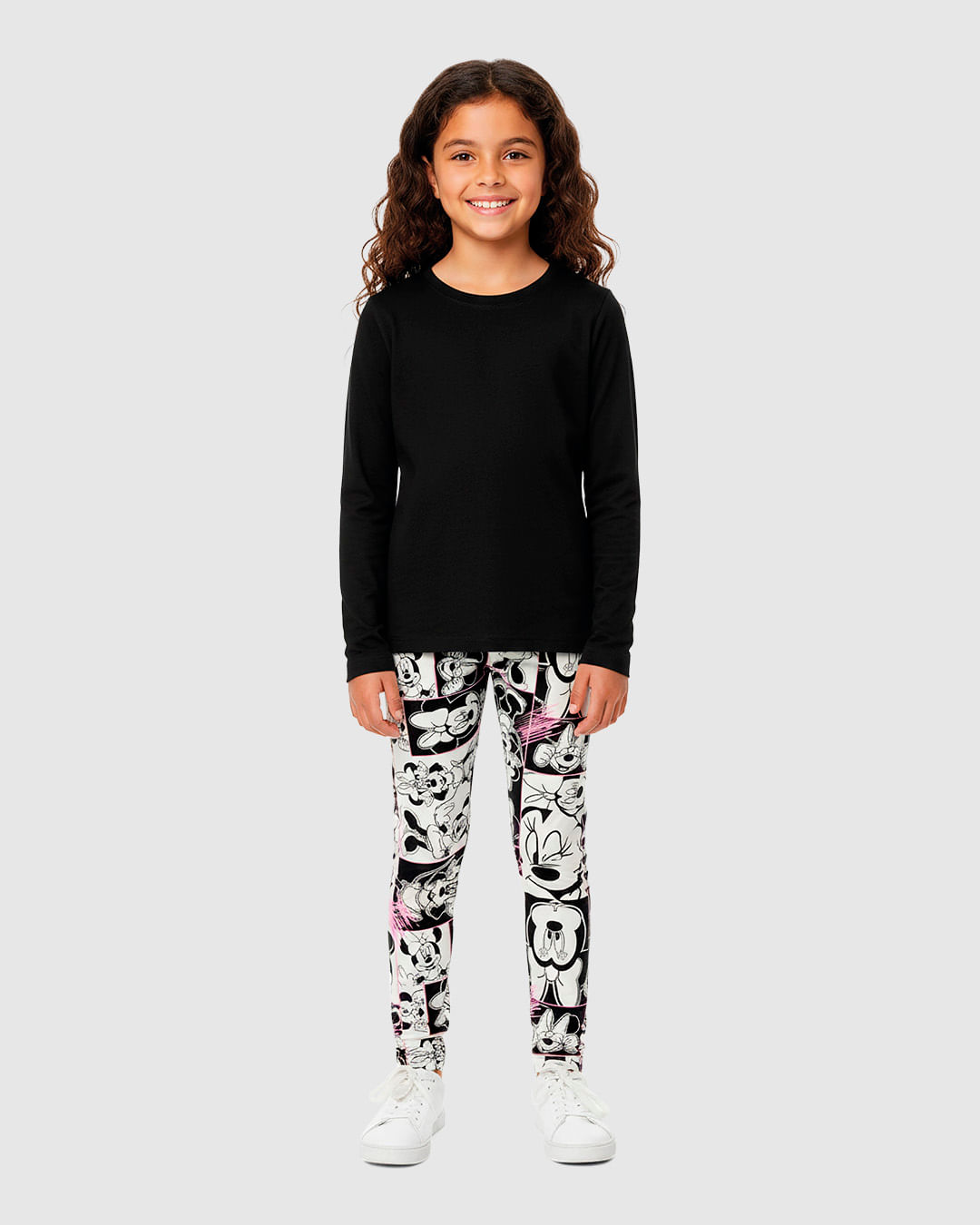 Calça Legging Infantil Especial Minnie Mouse Disney Em Algodão Malwee Kids