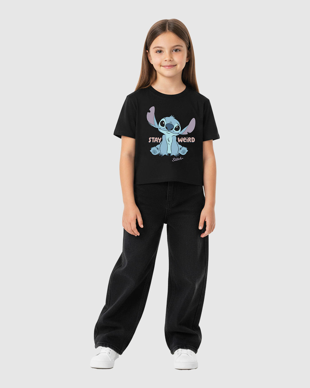 Blusa Infantil Menina Manga Curta Estampa Especial Stitch Disney Malwee Kids
