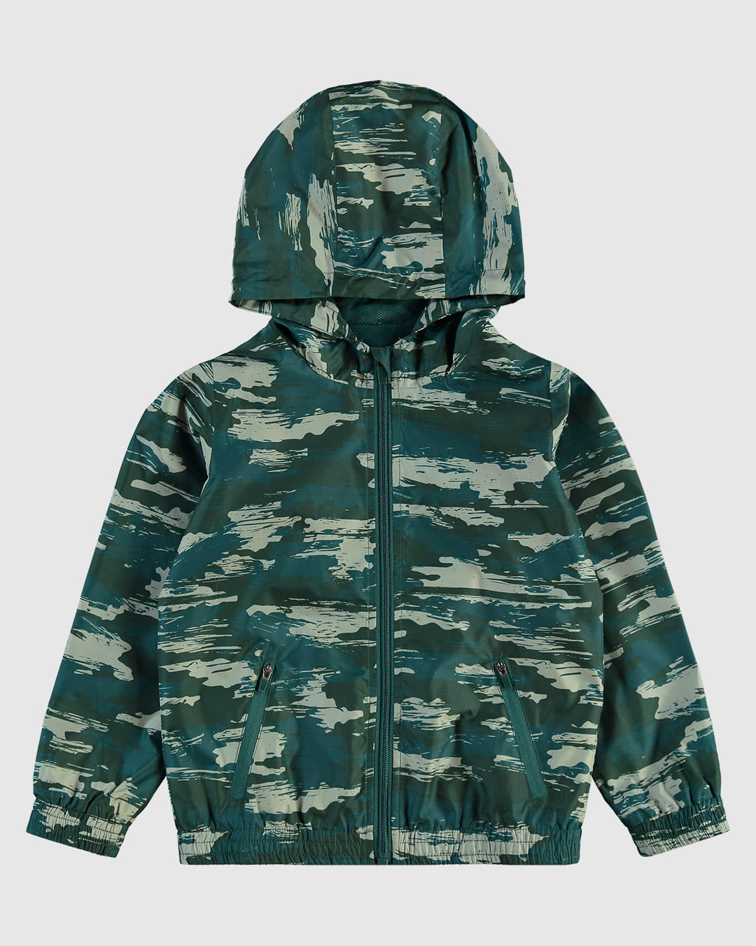 Jaqueta Infantil Menino Corta Vento Estampa Camuflada Em Tafetá Malwee Kids