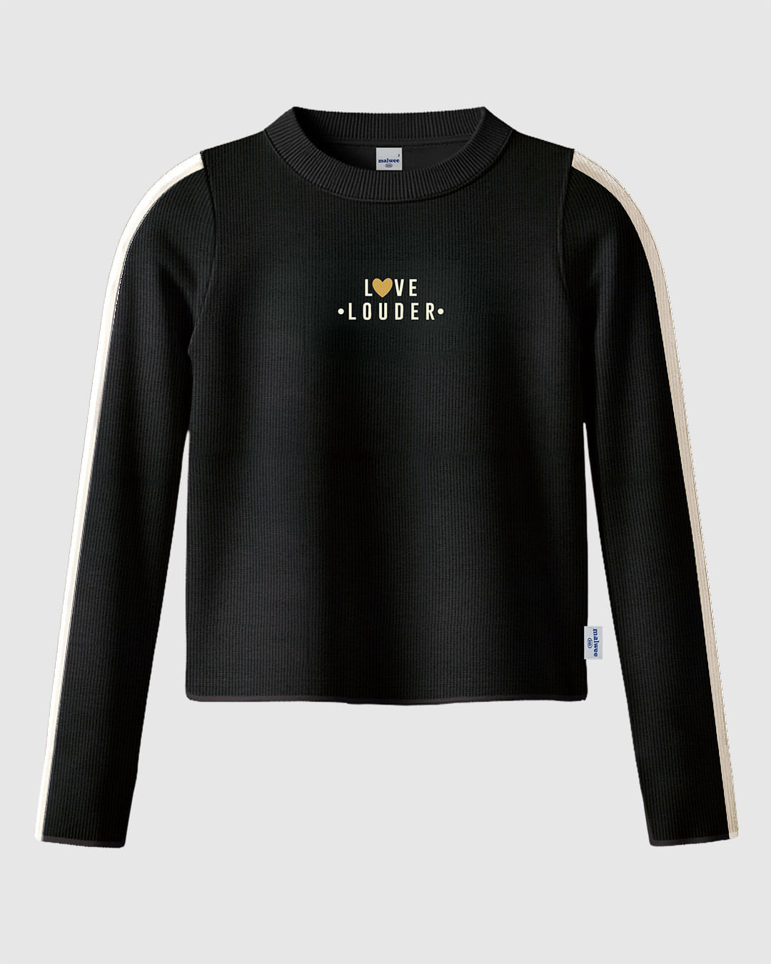 Blusa Infantil Menina Manga Longa Faixa Listrada Em Ribana Malwee Kids