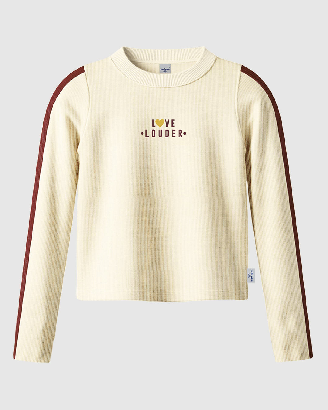 Blusa Infantil Menina Manga Longa Faixa Listrada Em Ribana Malwee Kids