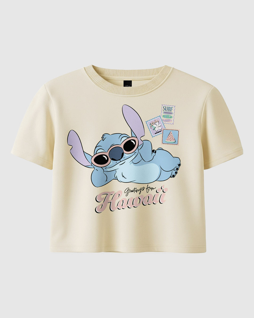 Blusa Infantil Menina Manga Curta Estampa Especial Stitch Disney Malwee Kids