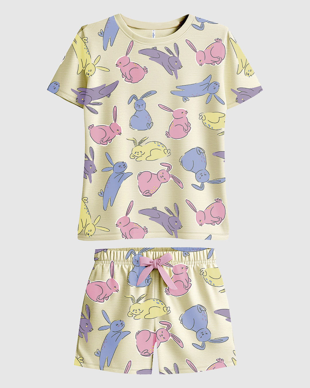 Pijama Curto Infantil Menina Estampa Corrida Em Algodão Malwee Kids