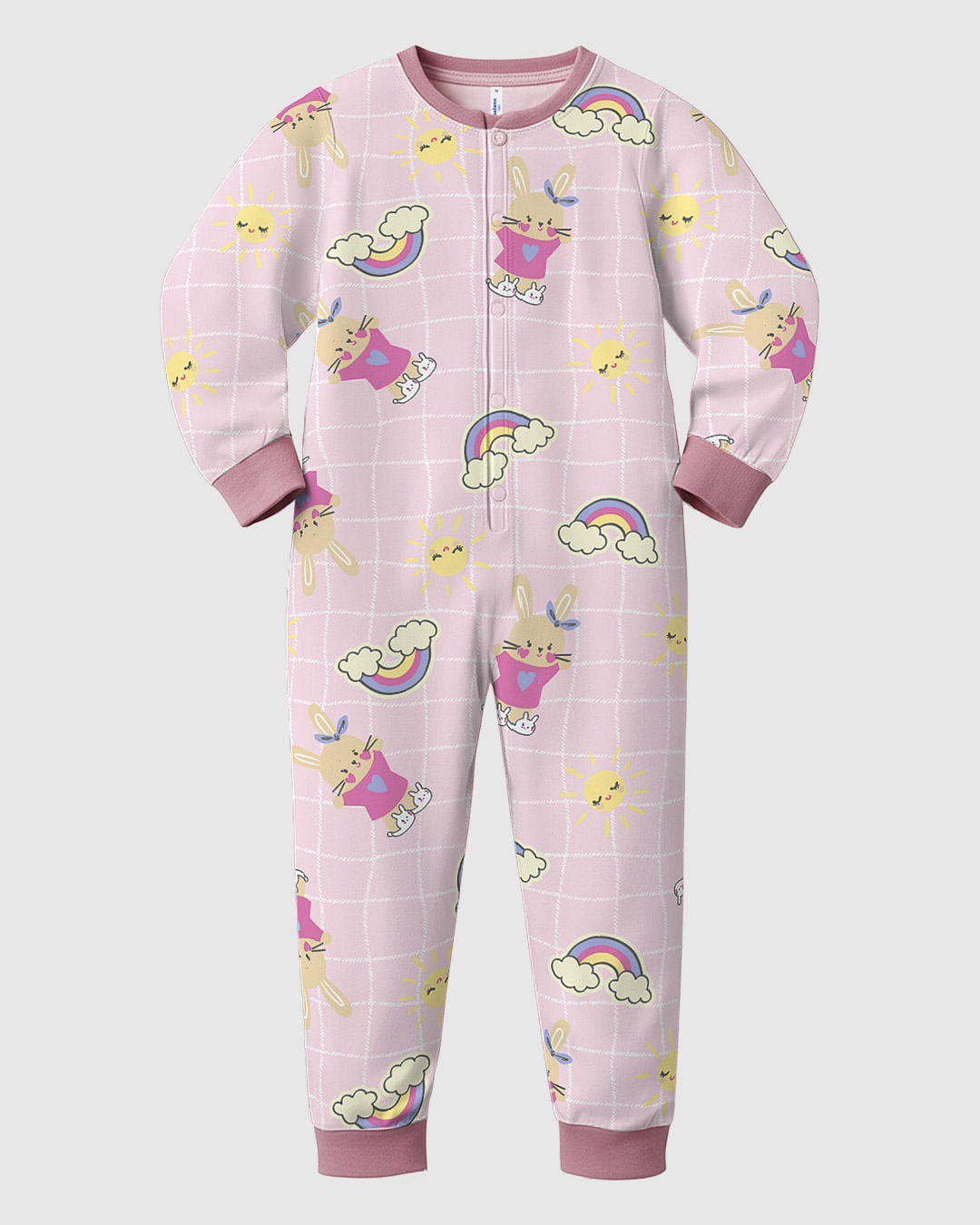 Pijama Macacão Infantil Menina Estampado Brilha No Escuro Algodão Malwee Kids