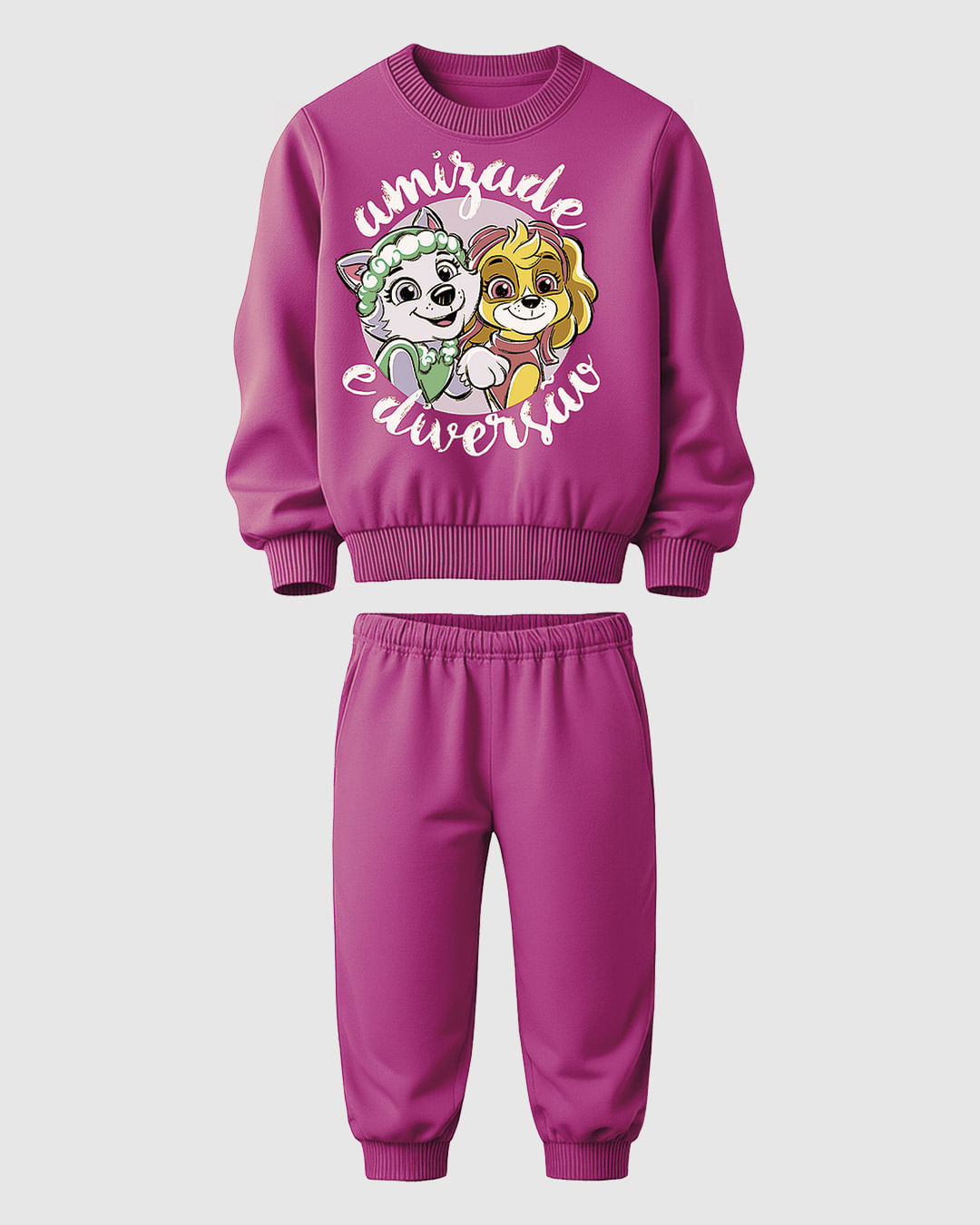 Conjunto Infantil Menina Patrulha Canina Amizade E Diversão Malwee Kids