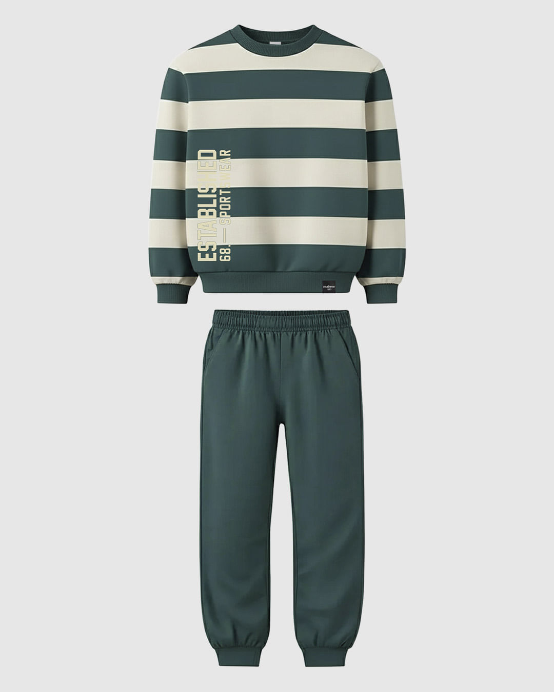 Conjunto Infantil Menino Blusão Listrado Em Moletom Flanelado Malwee Kids