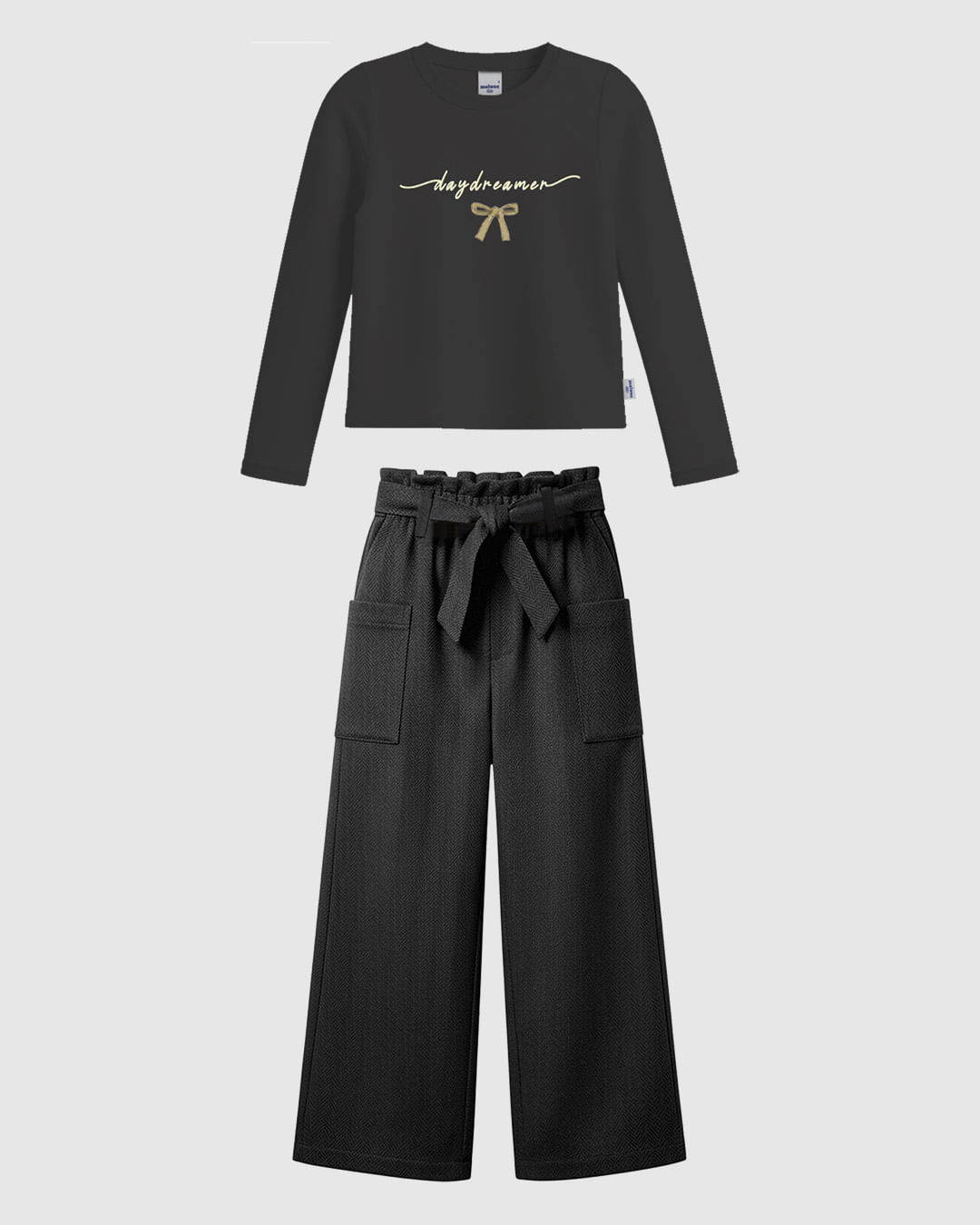 Conjunto Infantil Menina Blusa Manga Longa E Calça Pantalona Malwee Kids