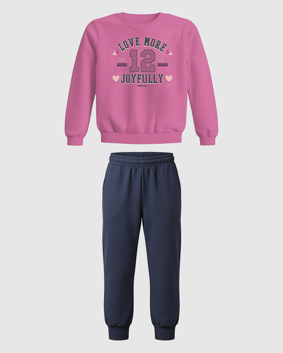 Conjunto Infantil Menina Blusão E Calça Em Moletom Flanelado Malwee Kids