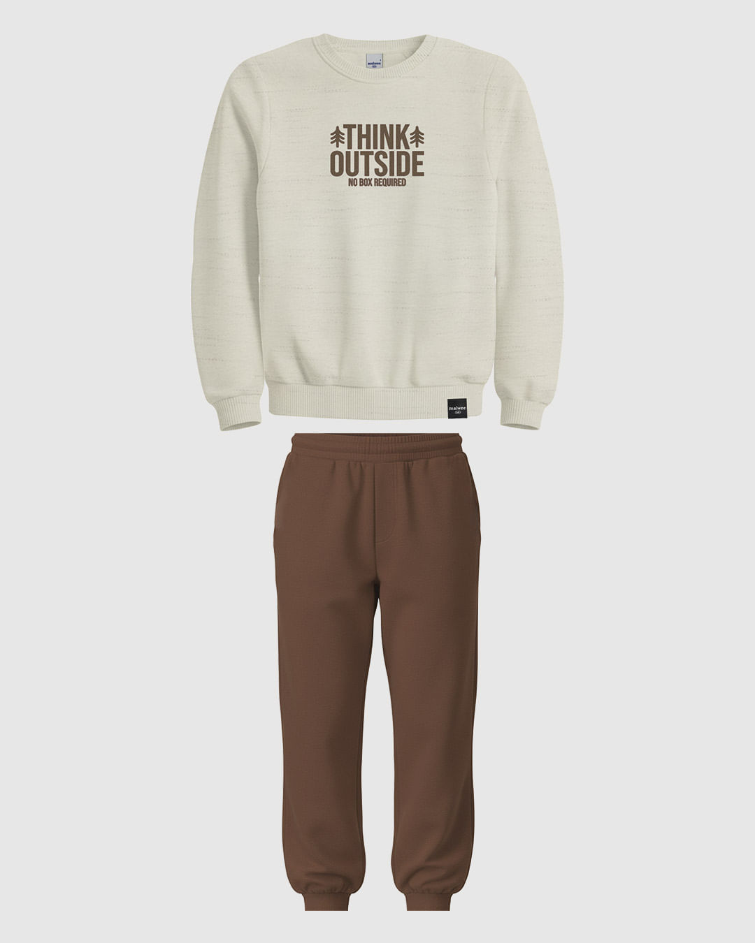 Conjunto Infantil Menino Think Outside Em Moletinho Rajado Malwee Kids