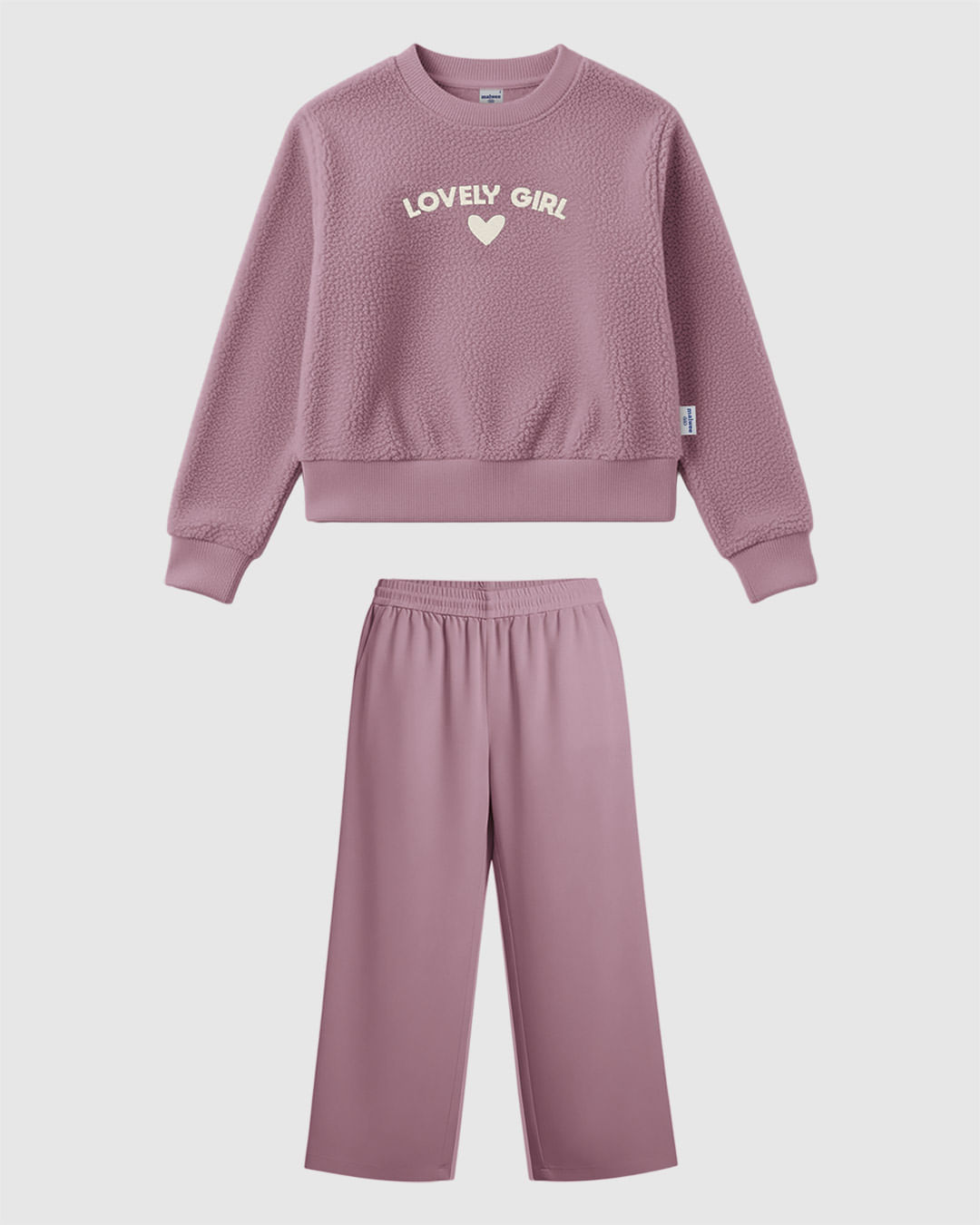 Conjunto Infantil Menina Blusão Lovely Girl Pelúcia E Calça Moletom Malwee Kids