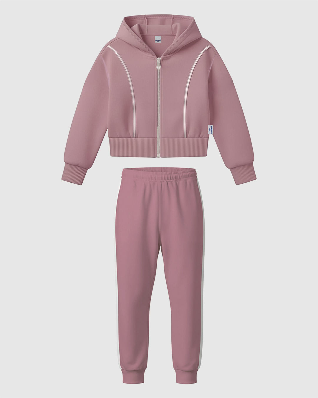 Conjunto Infantil Menina Jaqueta Recorte Em Moletom Mesclado Malwee Kids