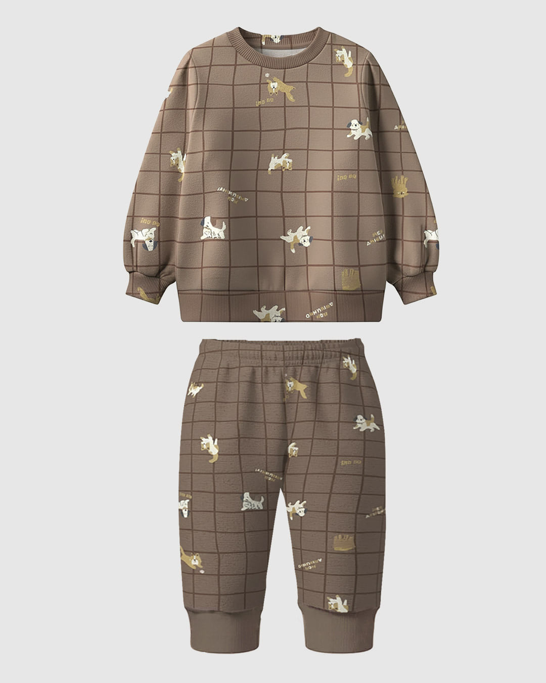 Conjunto Bebê Menino Estampa Cachorros Em Moletom Flanelado Malwee Kids