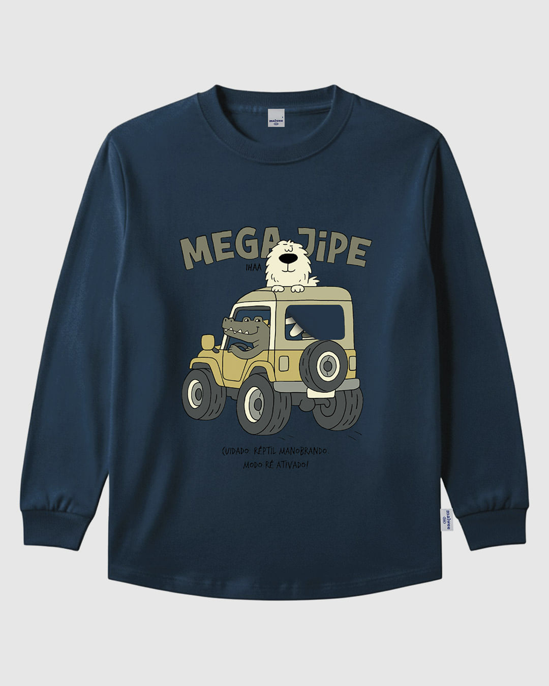 Camiseta Infantil Menino Manga Longa Mega Jipe Em Algodão Malwee Kids