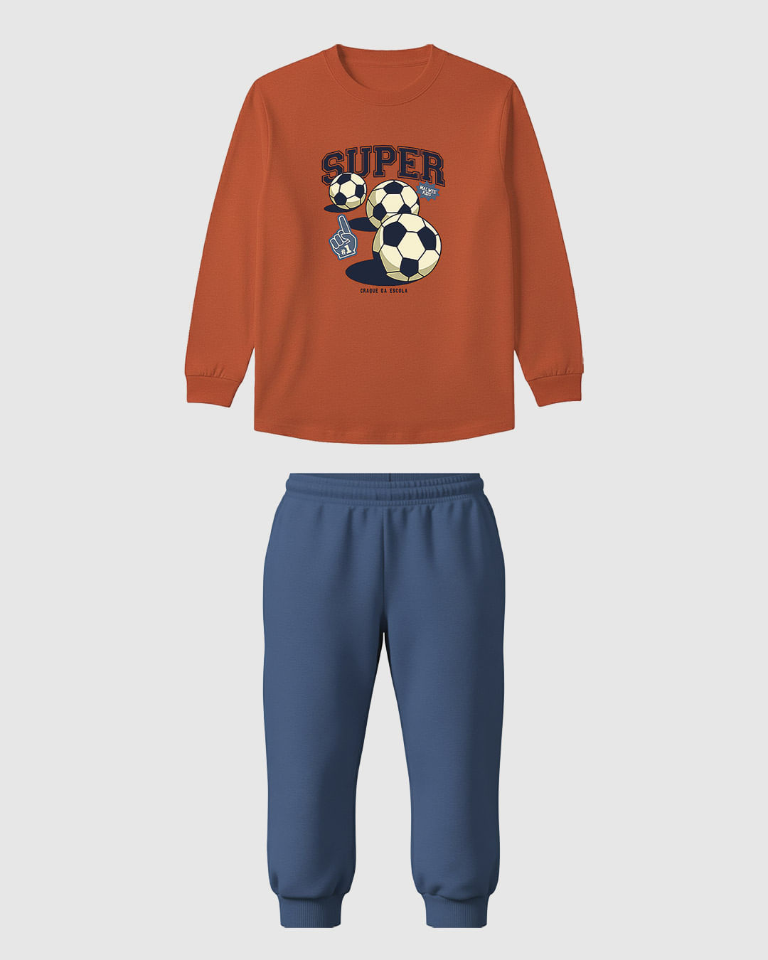 Conjunto Infantil Menino Camiseta Manga Longa Estampada E Calça Malwee Kids