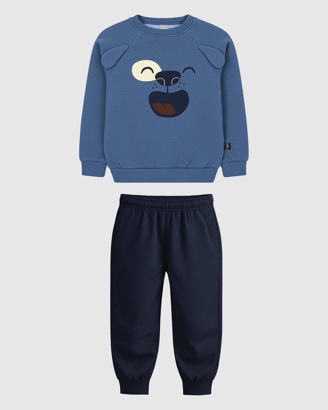 Conjunto Infantil Menino Blusão Com Aplique Em Moletom Flanelado Malwee Kids