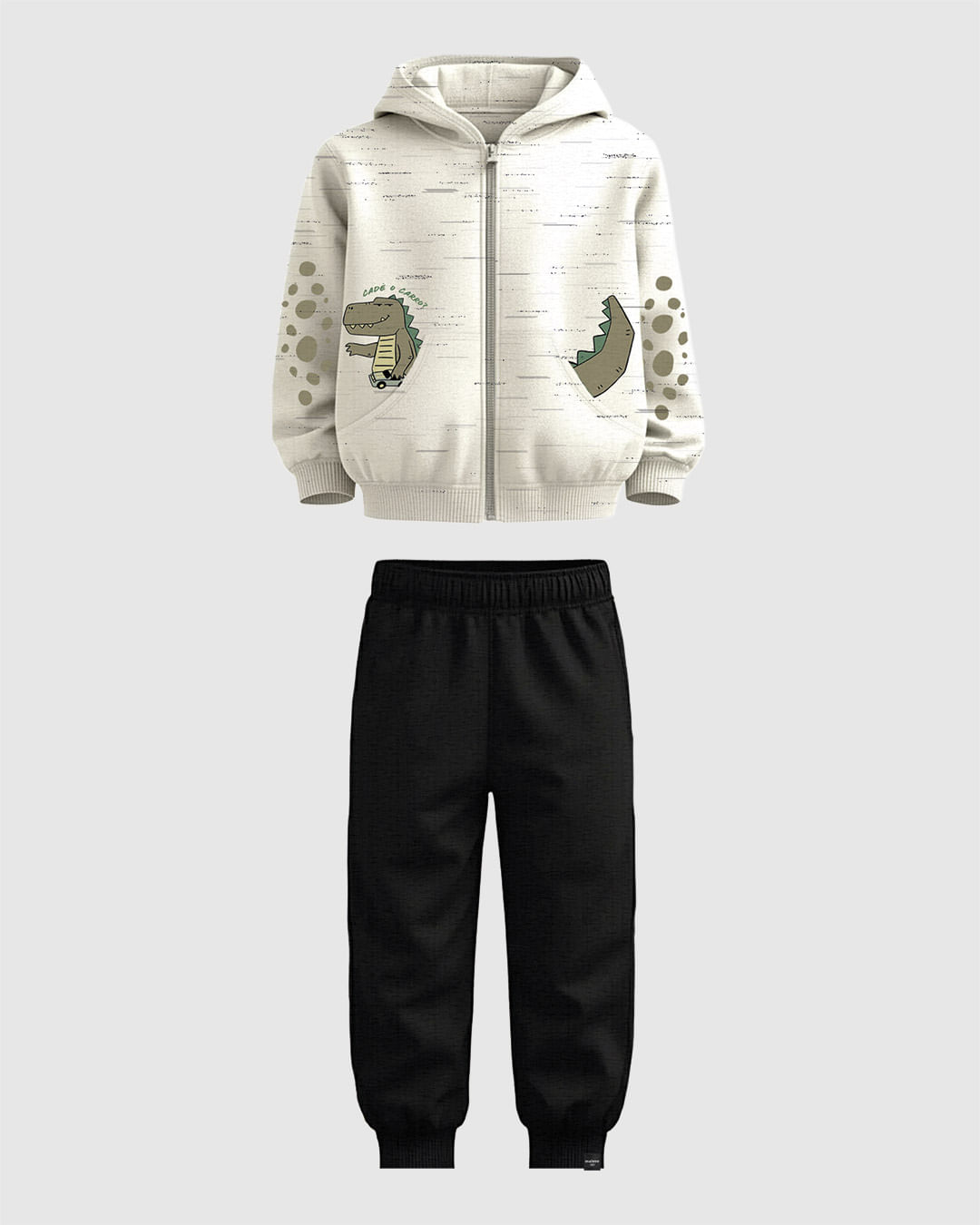 Conjunto Infantil Menino Jaqueta Brinca-Sauro Em Moletinho Rajado Malwee Kids