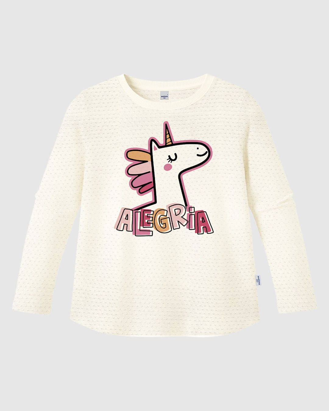 Blusa Infantil Menina Unicórnio Alegria em Malha Texturizada Malwee Kids