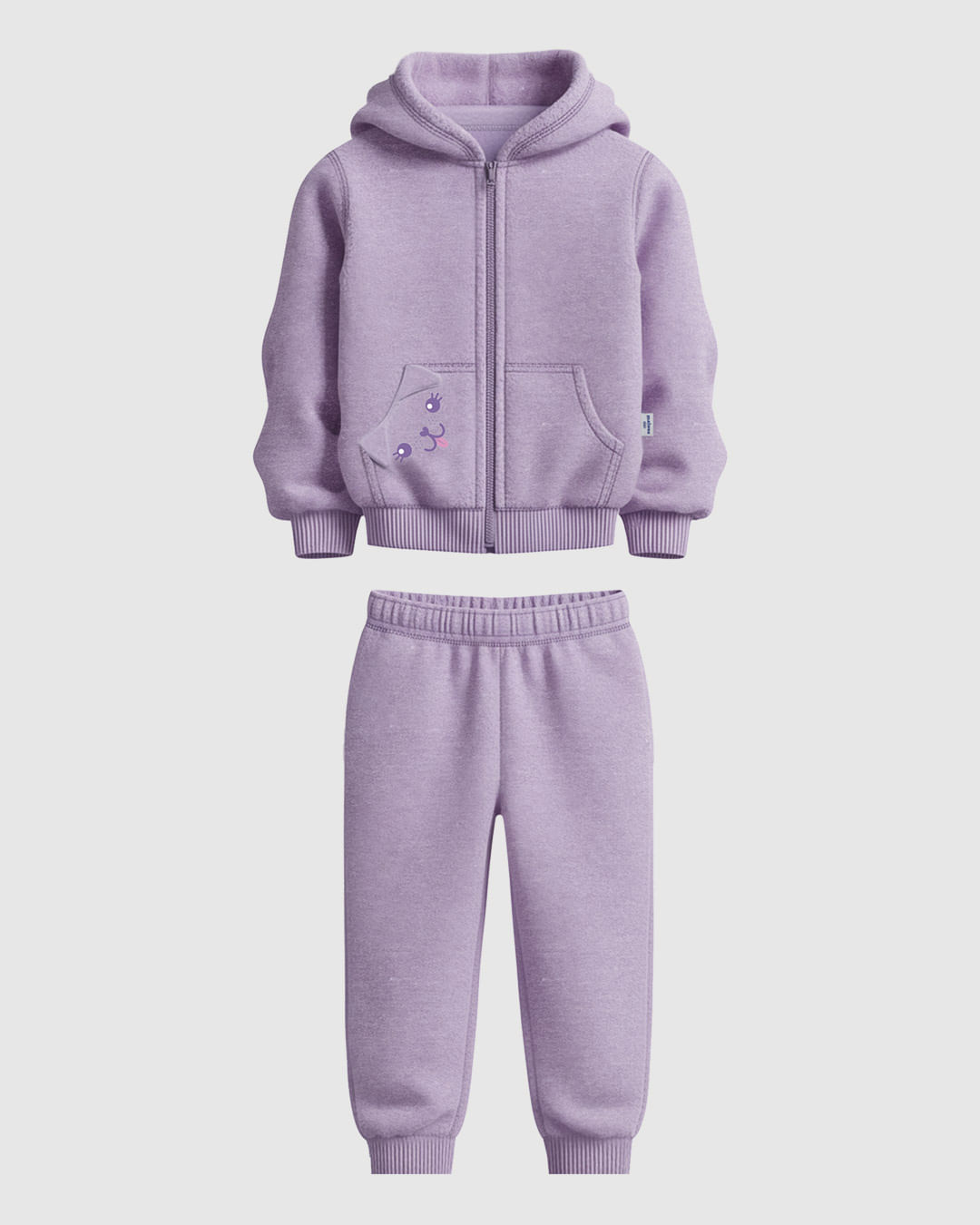 Conjunto Infantil Menina Jaqueta E Calça Em Moletom Mesclado Malwee Kids