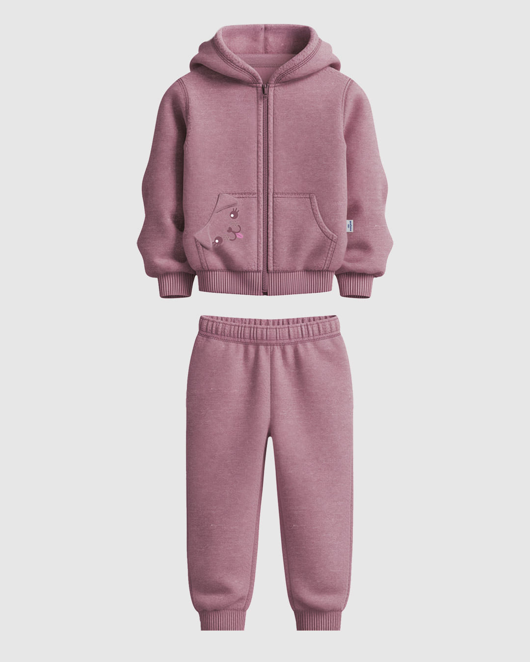 Conjunto Infantil Menina Jaqueta E Calça Em Moletom Mesclado Malwee Kids