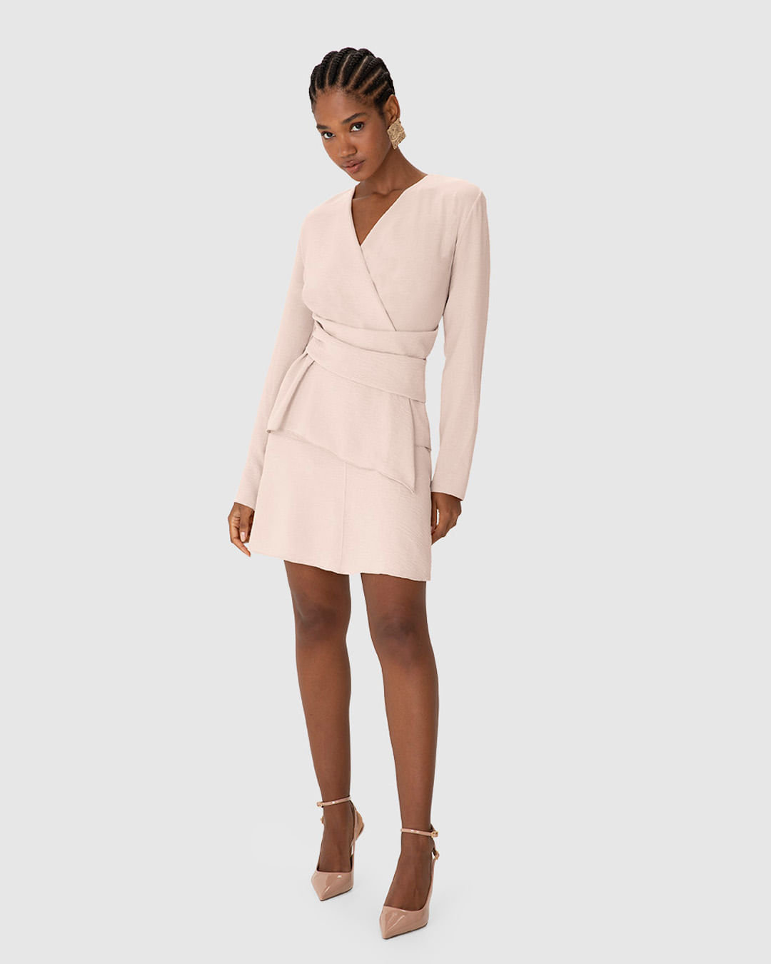 Blusa Feminina Assimétrica Faixa Frontal em Tecido Leve Texturizado - ENFIM