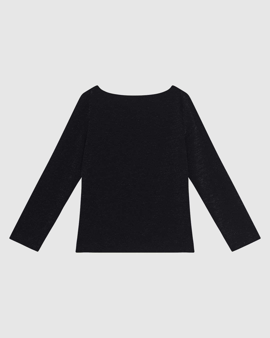Blusa Justa Feminina Decote Canoa Manga 7/8 em Malha Crepe Lurex - ENFIM