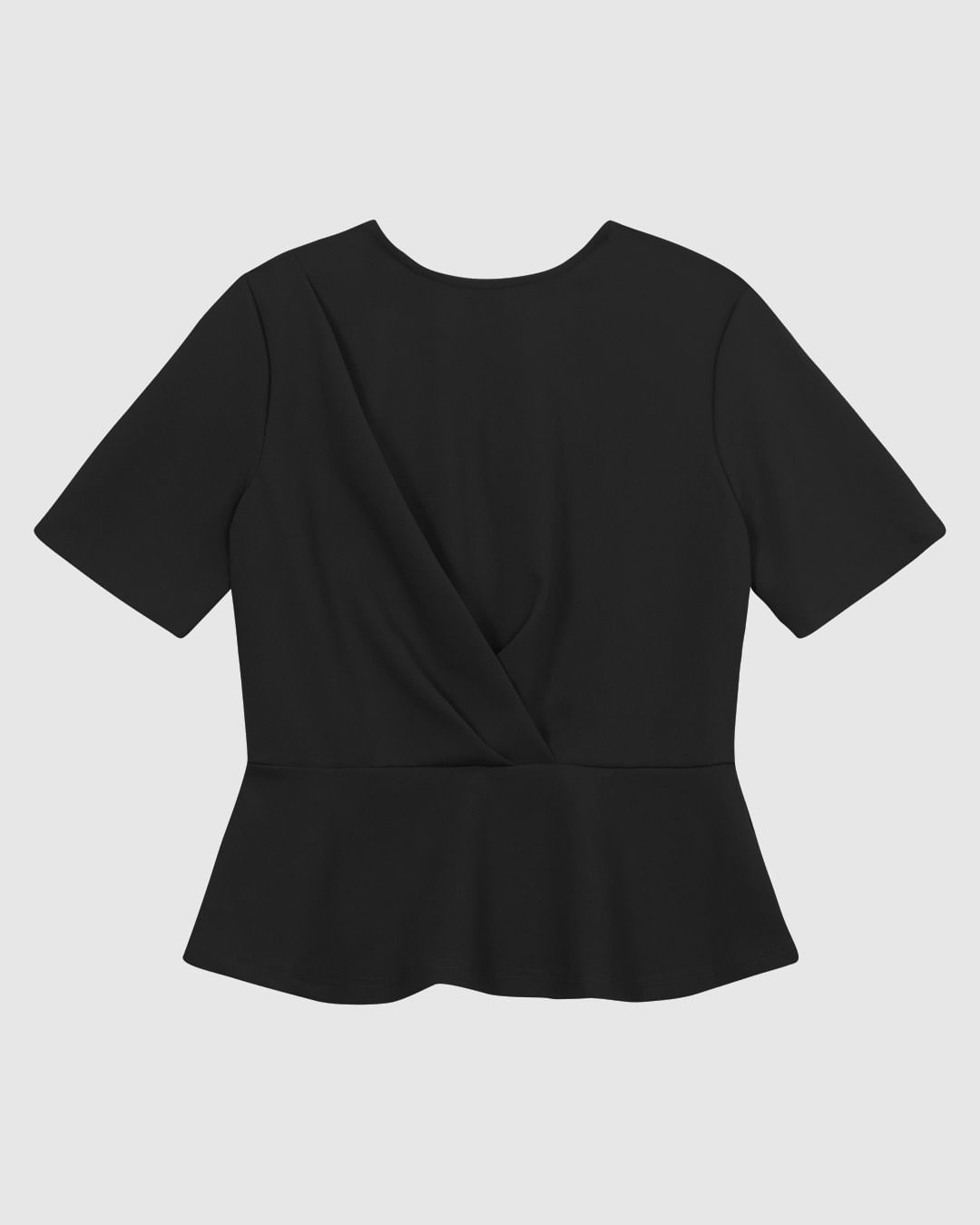 Blusa Feminina Peplum Torção Manga Curta em Malha Creponada - ENFIM