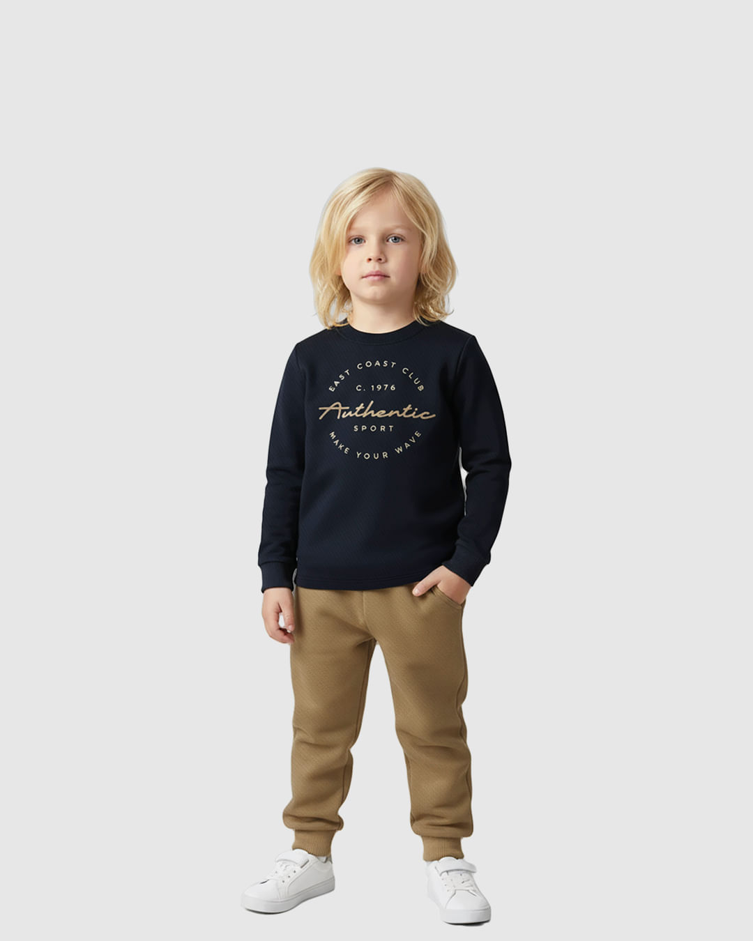 Conjunto Menino Camiseta Manga Longa Estampa Lettering E Calça - Carinhoso