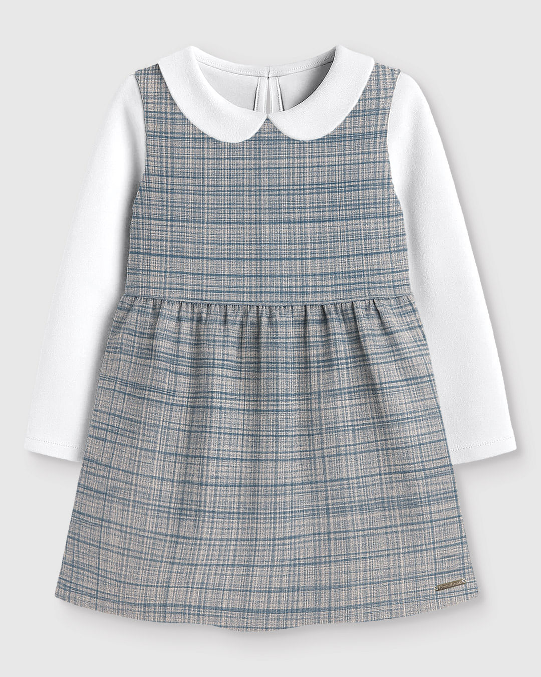 Conjunto Bebê Menina Body Manga Longa E Vestido Malha Tweed Lurex - Carinhoso