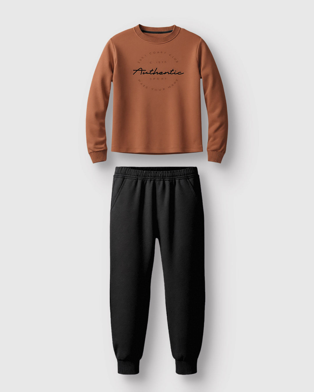 Conjunto Menino Camiseta Manga Longa Estampa Lettering e Calça - Carinhoso