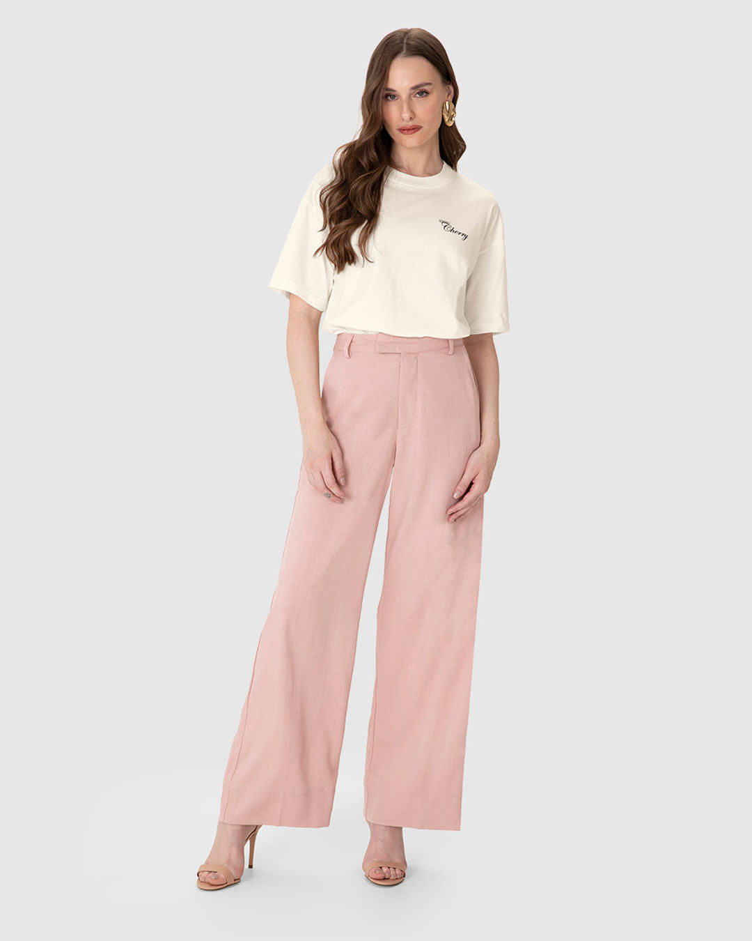 Camiseta Ampla Feminina Sppin' Cherry Estampa Frente e Costas em Algodão - ENFIM