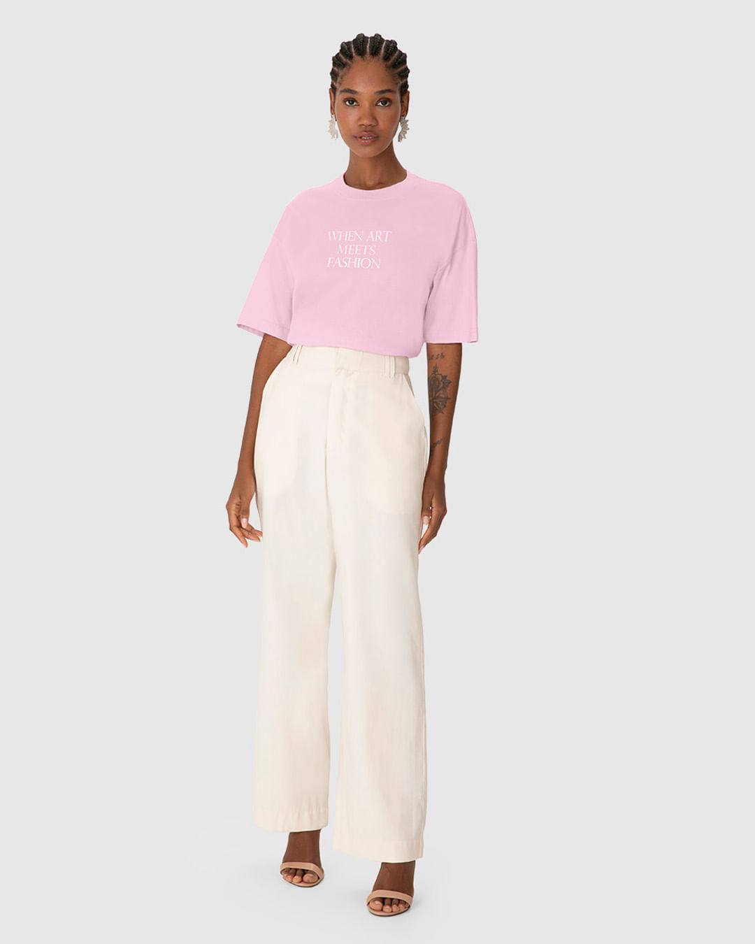 Camiseta Ampla Feminina When Art Meets Fashion em Algodão - ENFIM
