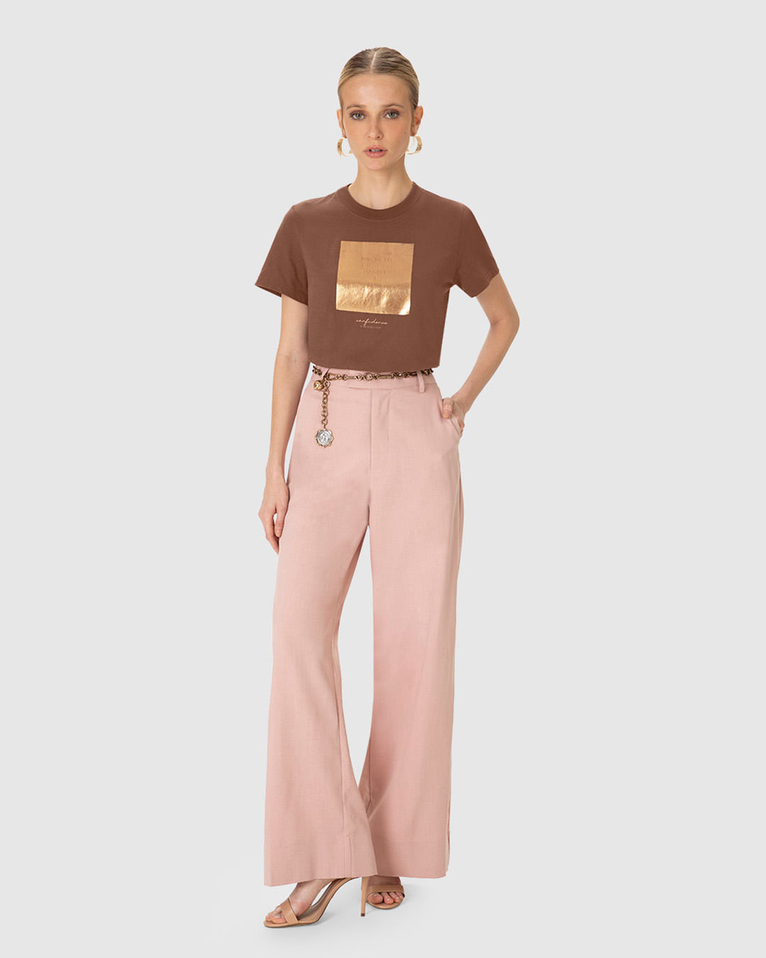 Camiseta Feminina Estampa Metalizada Too Glam To Give A Dama Em Algodão - ENFIM