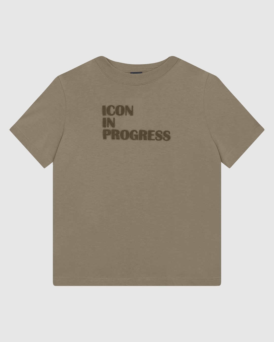 Camiseta Feminina Slim Efeito Aveludado Icon In Progress Em Algodão - ENFIM - Marrom - P