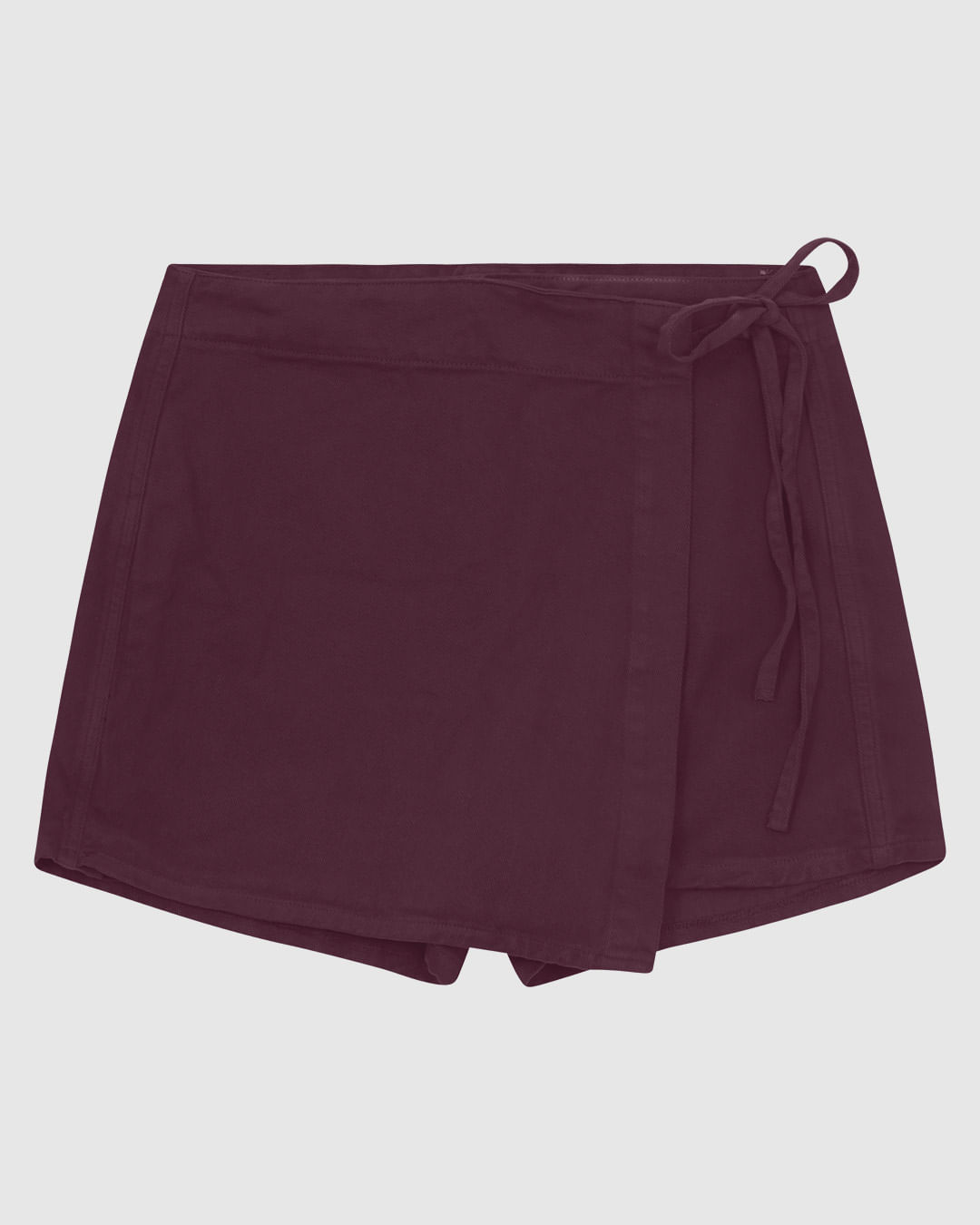 Shorts Saia Feminino Detalhe Amarração em Sarja 100% Algodão - ENFIM