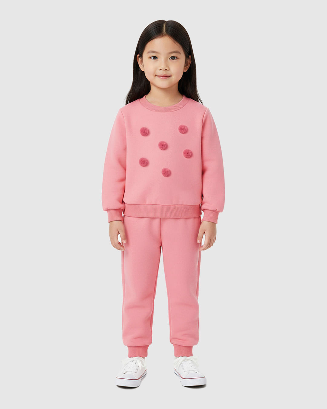 Conjunto Infantil Menina Blusão Aplique Pompom E Calça Malwee Kids