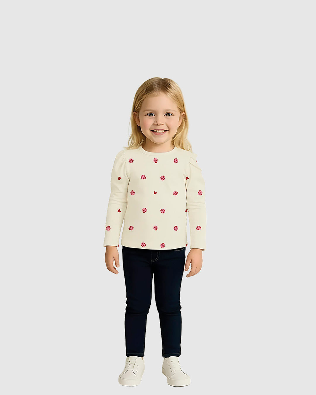 Blusa Infantil Menina Baby Look Estampa Joaninha em Ribana Malwee Kids