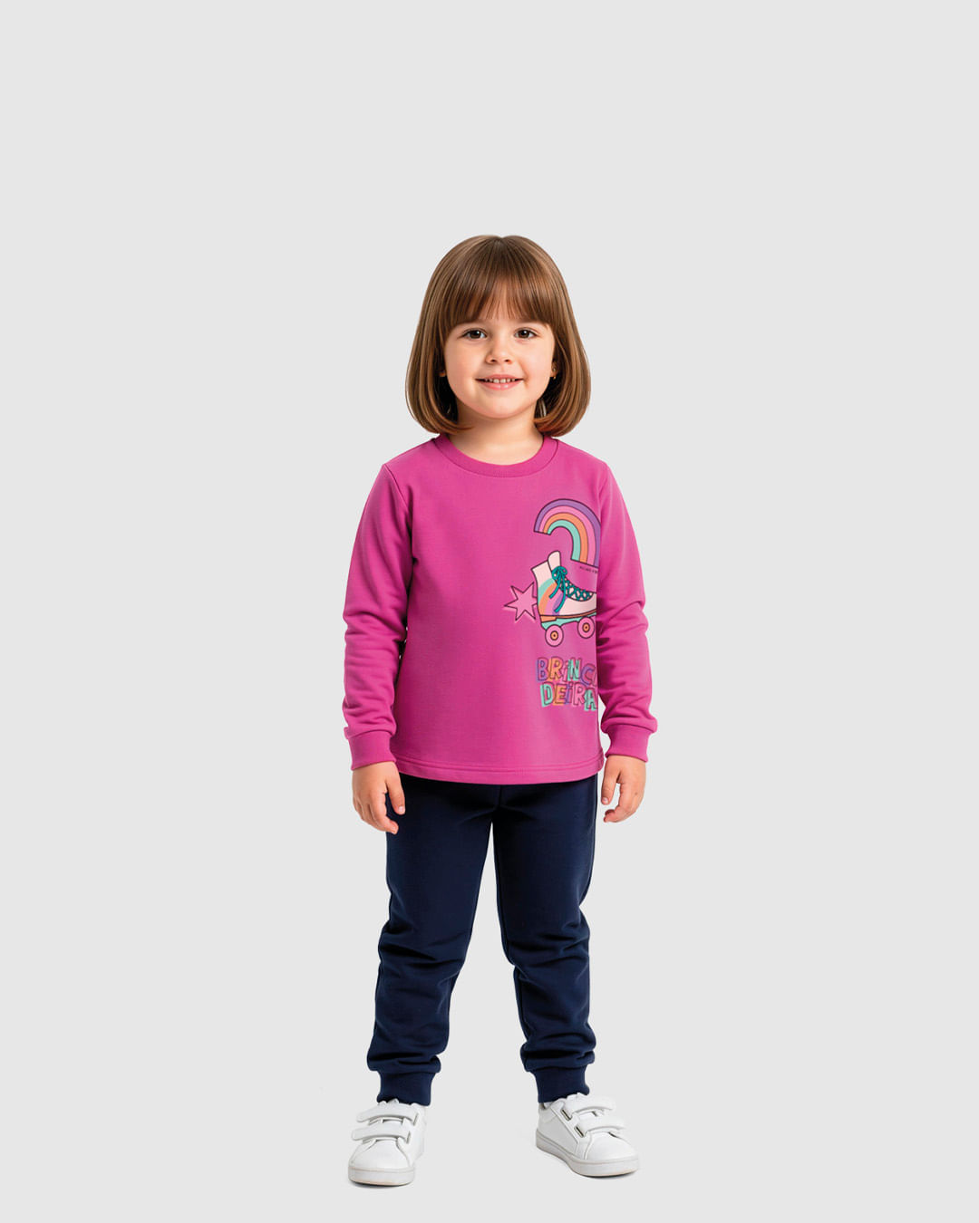 Conjunto Infantil Menina Blusão Brincadeira Em Moletom Flanelado Malwee Kids