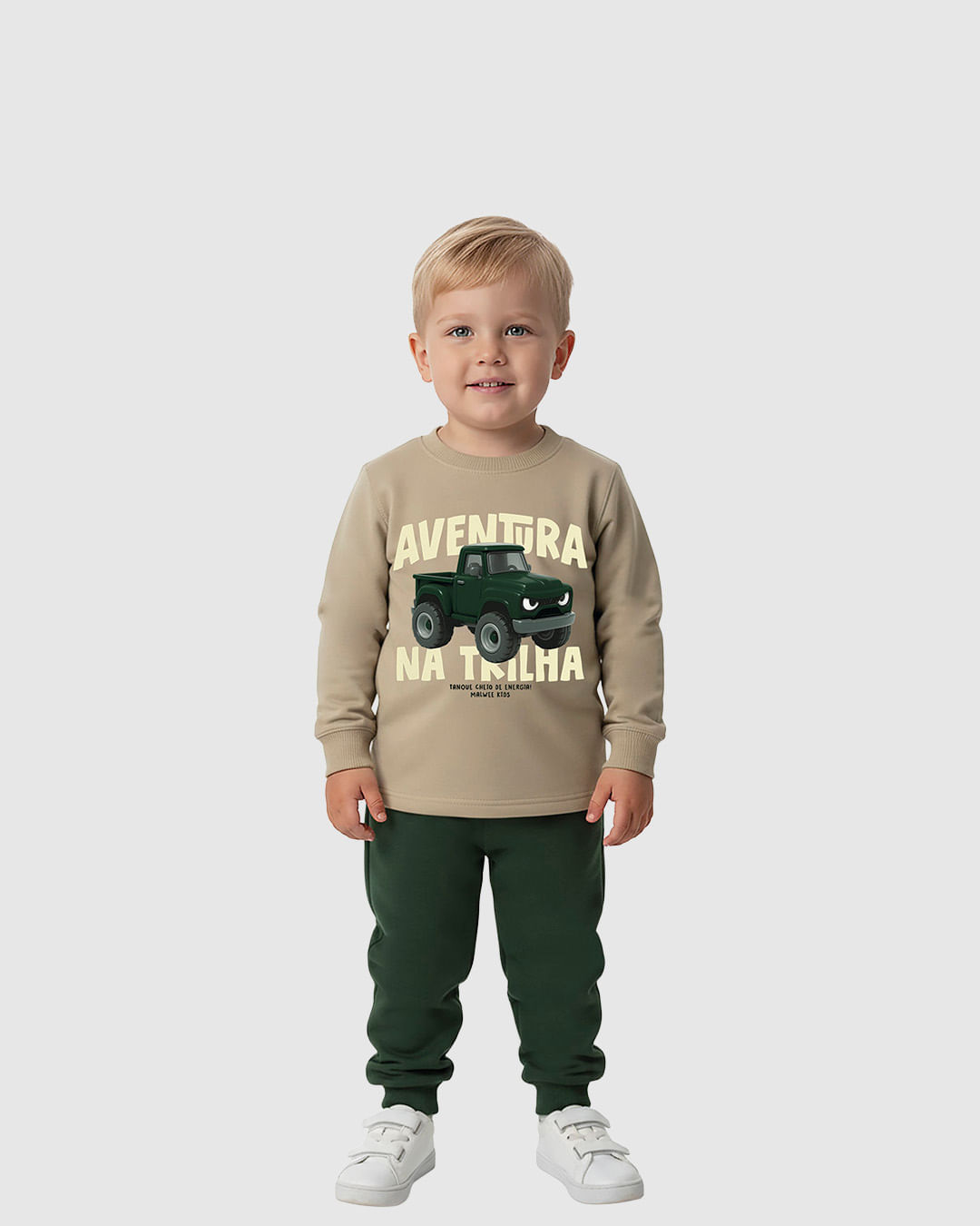 Conjunto Infantil Menino Aventura Na Trilha Em Moletom Flanelado Malwee Kids