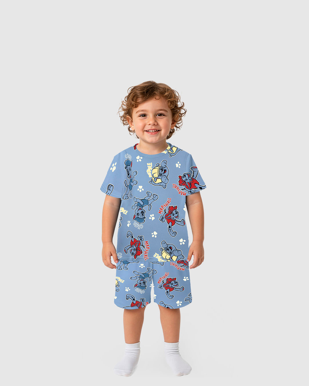 Pijama Infantil Menino Patrulha Canina Estampa Rotativa Em Algodão Malwee Kids - Azul - 1