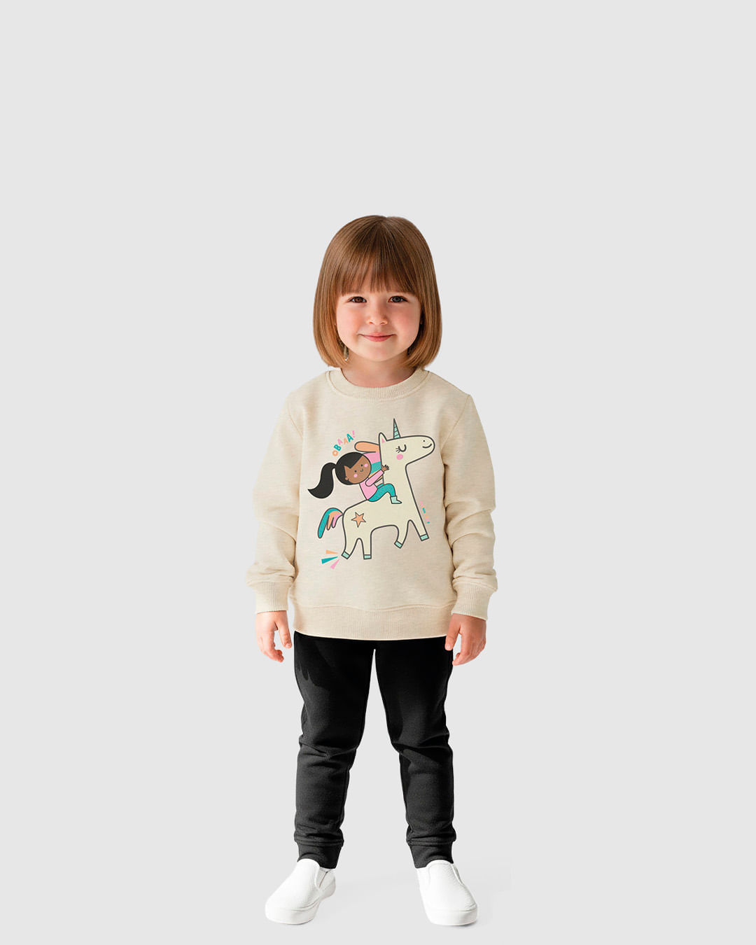 Conjunto Infantil Menina Obaaa! Unicórnio Em Moletom Malwee Kids