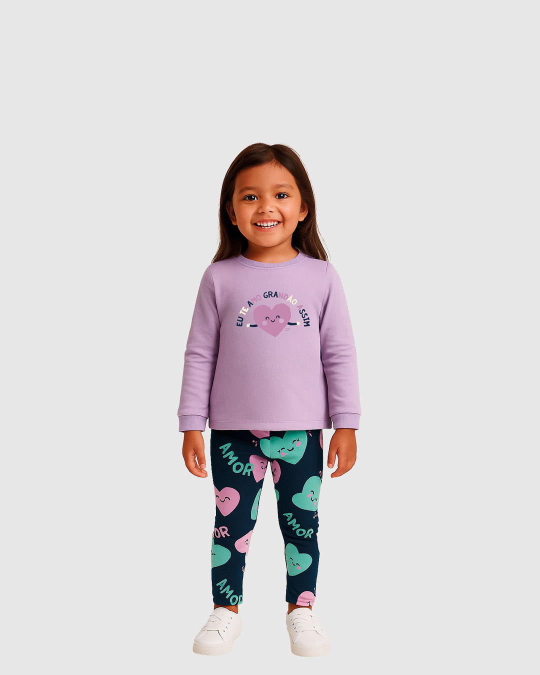 Blusa Infantil Menina Eu Te Amo Grandão Assim Em Algodão Malwee Kids