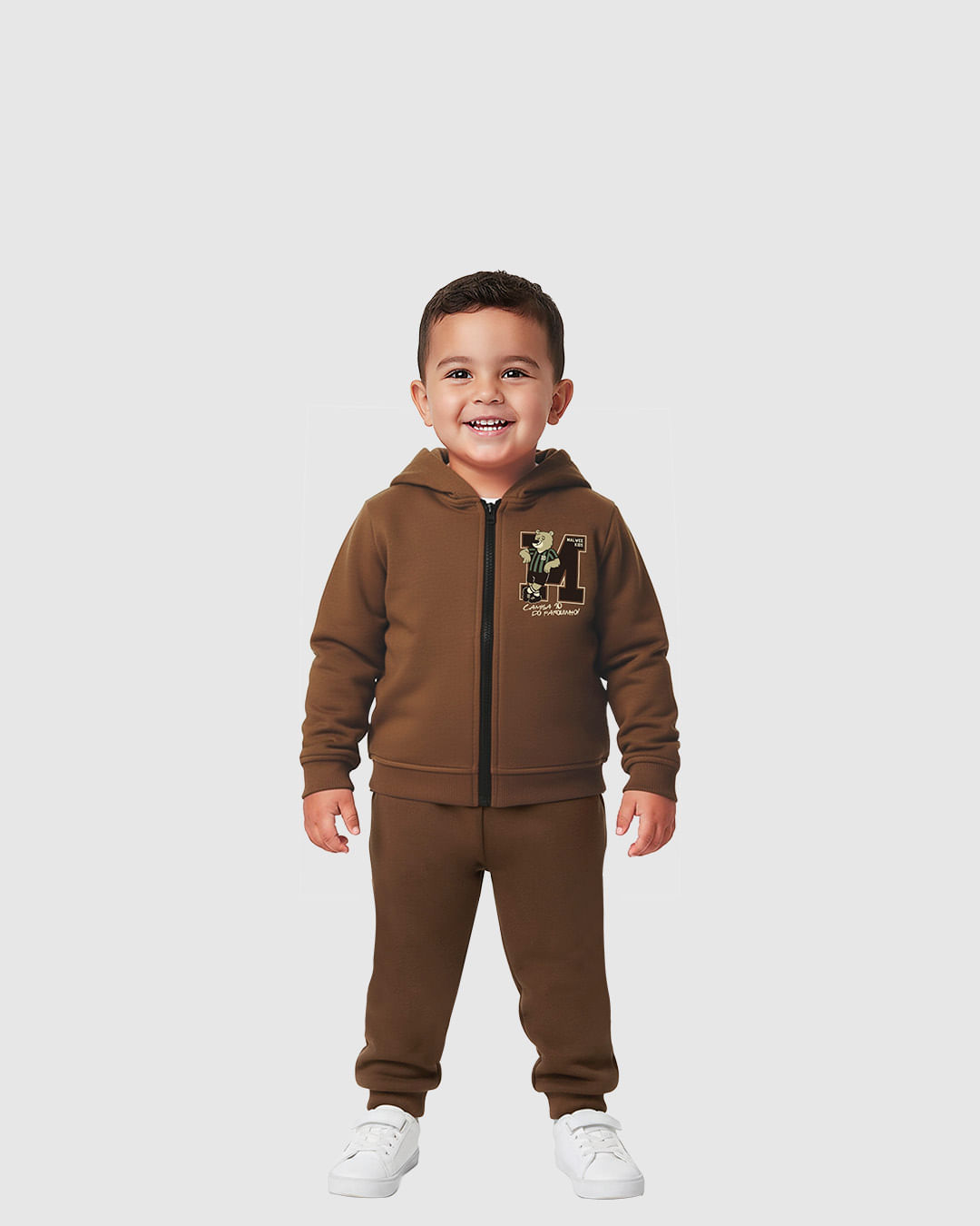 Conjunto Infantil Menino Jaqueta Com Capuz Estampa Puff Malwee Kids