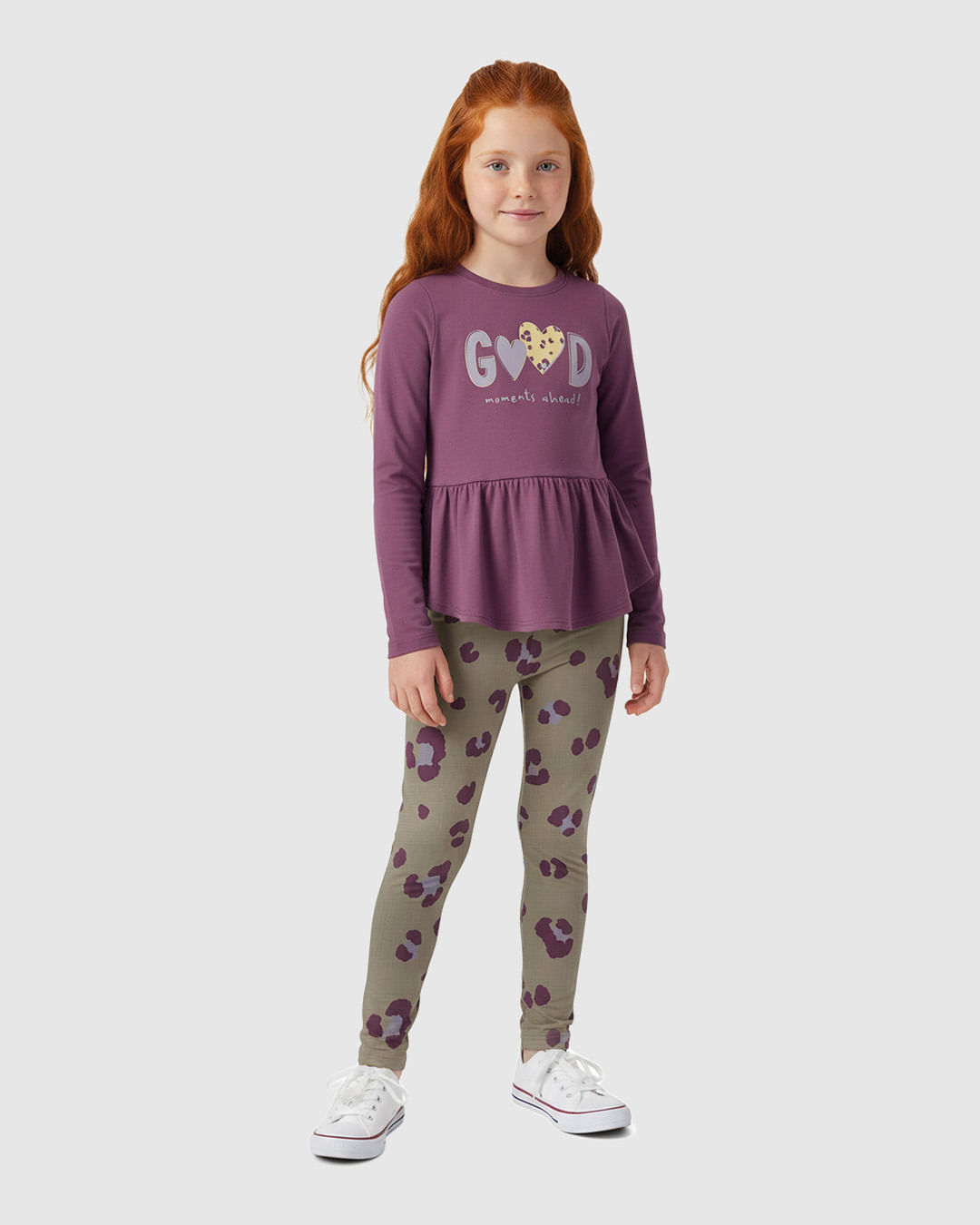 Conjunto Infantil Menina Blusa Peplum E Calça Animal Print Malwee Kids