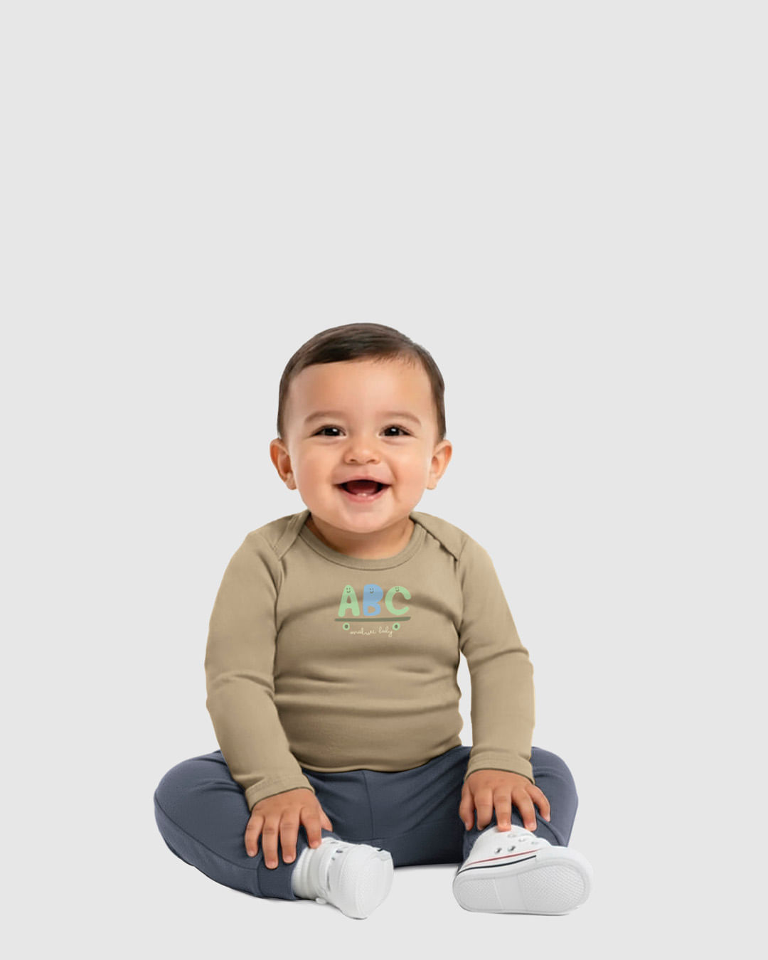 Body Bebê Menino Manga Longa Estampa ABC Skate Em Algodão Malwee Kids
