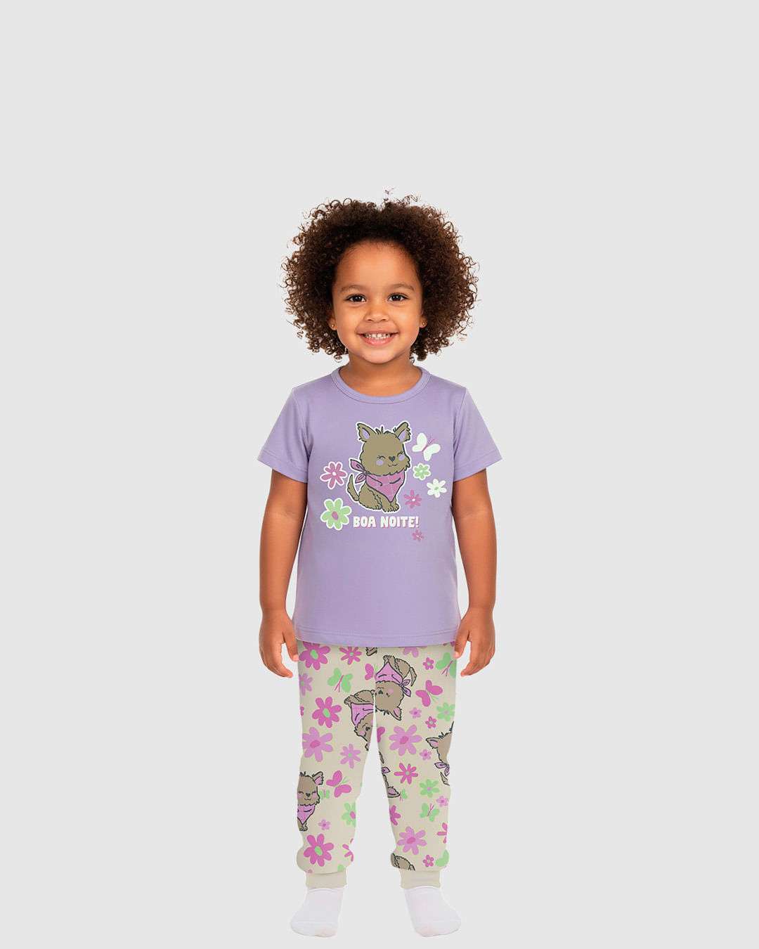 Pijama Infantil Menina Estampa Cachorrinho Boa Noite! Malwee Kids