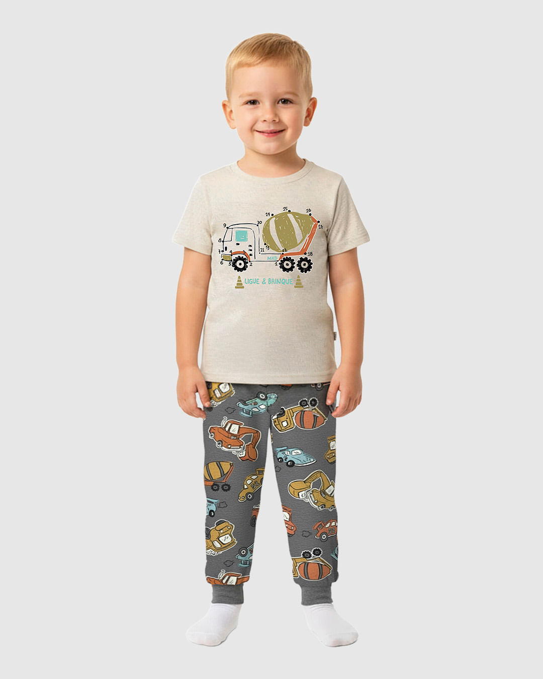 Pijama Longo Infantil Menino Camiseta Manga Curta E Calça Malwee Kids